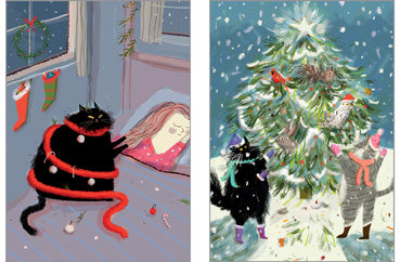 57TS511 - Meowy Christmas Card Pack (6 cards 2 designs)