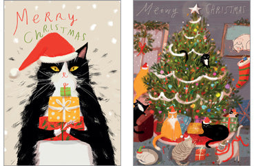 57TS512 - Christmas Cats Card Pack (6 cards 2 designs)