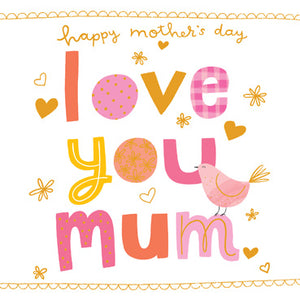 CYF117 - Love You Mum Mothers Day Card (6 Cards)