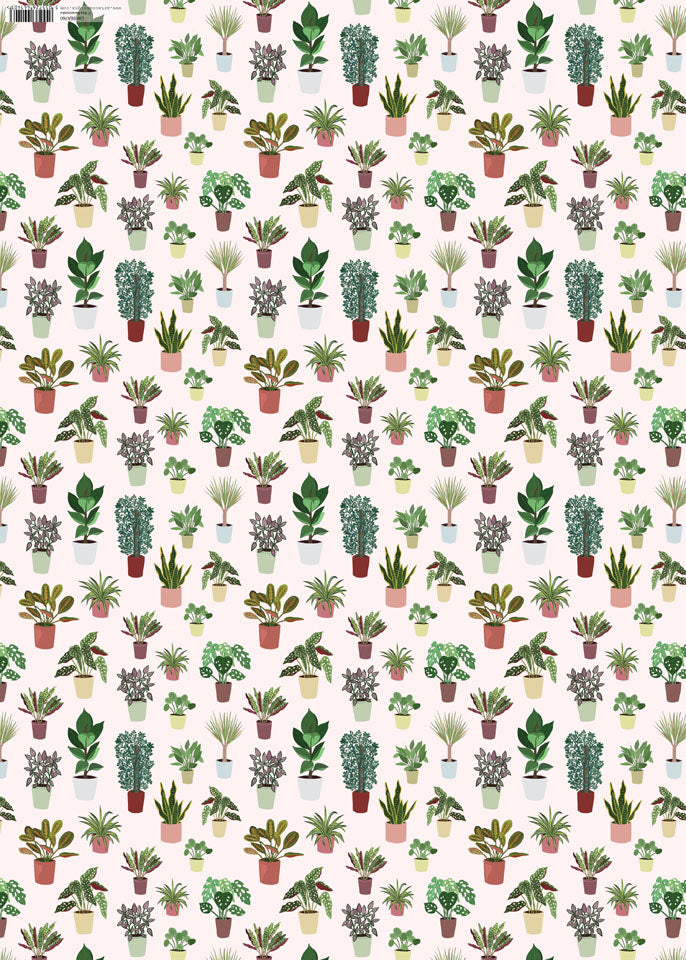 GW-BEA760 - Houseplants Gift Wrap (6 sheets and Tags)