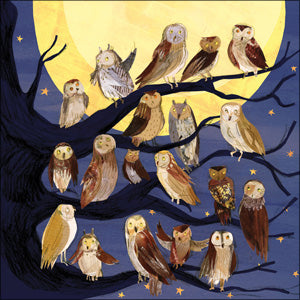 KS107 - Moonlight Owls Greeting Card (6 Cards)