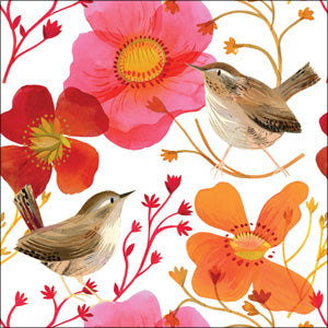 KS113 - Bird Floral Greeting Card (6 cards)