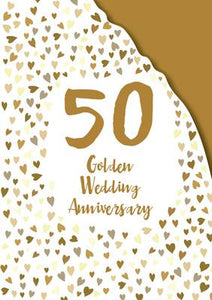 AG816 - Golden Wedding Anniversary (Foil and Die-Cut) Greeting Card