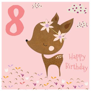 CP116 - 8th Birthday (Deer) Greeting Card