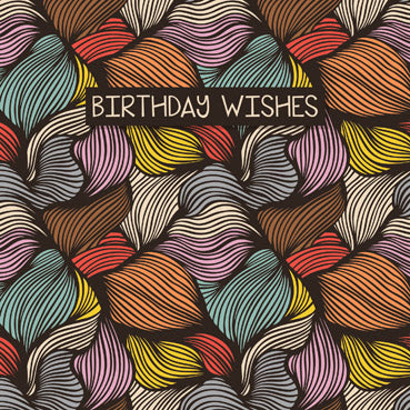 GED142 - Birthday Wishes (Pattern) Greeting Card (Pack of 6)