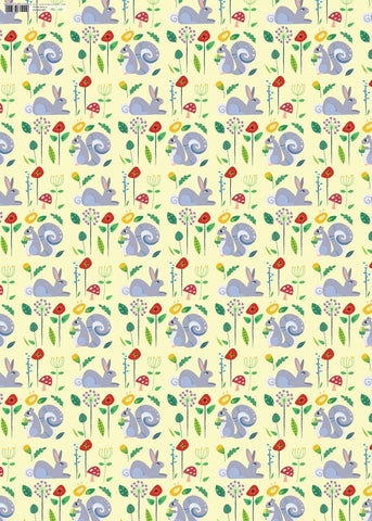 GW-ESK752 - Rabbits and Squirrels Gift Wrap