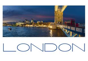 LDN-014 - River Thames from Tower Bridge Panoramic Postcard