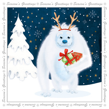 LXM132 - Yeti and Present Christmas Pack (5 cards) 1 unit = 3 packs