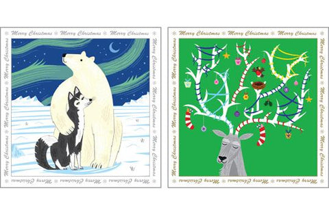 NC-XM509 - Animal Duos Christmas Notecard Pack  (3 Packs of 6 cards)
