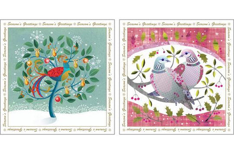 NC-XM538 - Partridge in Pear Tree/Turtle Dove Christmas Card Pack  (3 Packs of 6 cards)