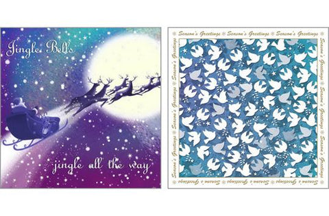 NC-XM541 - Peace on Earth/Jingle Bells Christmas Card Pack  (3 Packs of 6 cards)