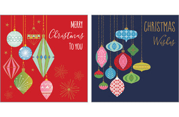 NC-XM553 - Christmas Baubles Notecard Pack  (3 Packs of 6 cards)