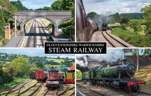 PWD592 - Gloucestershire Warwickshire Railway 4 images Postcard