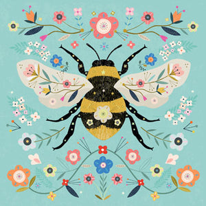 RWN109 - Floral Bee Art Card