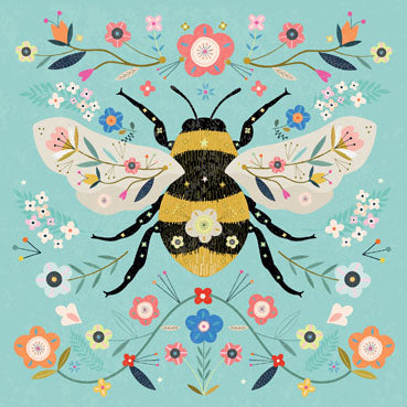 RWN109 - Floral Bee Art Card