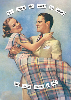 57AT44 - Love Makes the World Go Round Greeting Card (6 Cards)