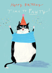 57DC09 - Happy Birthday (Time to Pawty) Greeting Card (6 Cards)