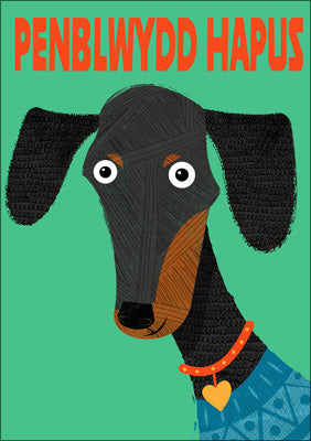 57DG107 – Carte d'anniversaire Penblwydd Hapus (chien)