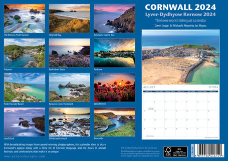CAL936 - Calendrier photographique bilingue Cornwall/Kernow 2024
