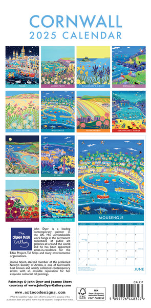 CAL937 - Cornwall Art Calendar 2025 (Narrow format)