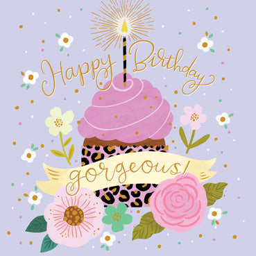 CYF104 - Happy Birthday Gorgeous Foil Finish Birthday Card (6 Cards)