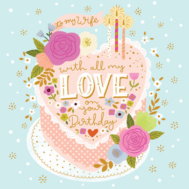 CYF106 - To My Wife birthday Card (Foil Finish) (6 Cards)