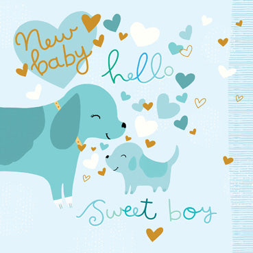 CYF107 - Carte de vœux Sweet Baby Boy (finition feuille) (6 cartes)
