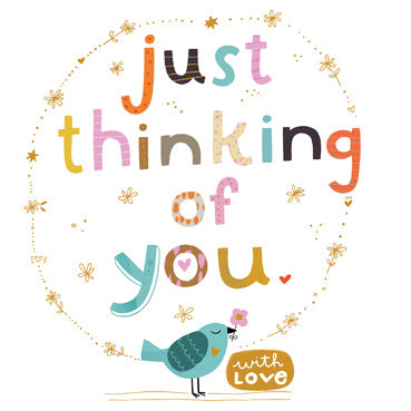 CYF110 - Just Thinking of You Foil Finish Greeting Card (6 Cards)