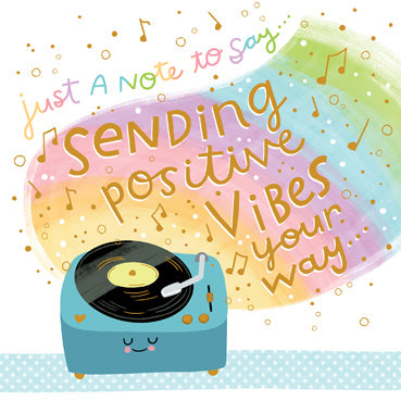 CYF111 - Positive Vibes Greeting Card (Gold Foil Finish) (6 Cards)