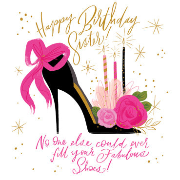 CYF114 - Fabulous Shoes Sister Birthday Card (6 cards)