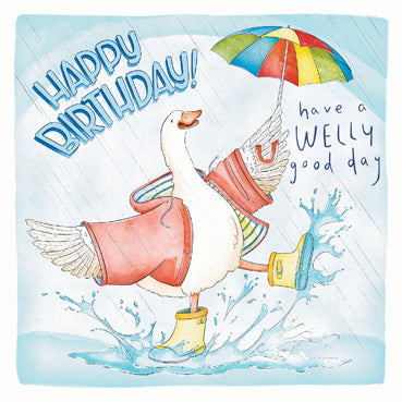 ECR103 - Happy Birthday (Wellies) Greeting Card (6 Cards)