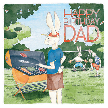 ECR110 - Carte d'anniversaire papa barbecue (6 cartes)
