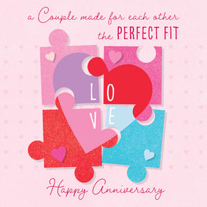 GED163 - Anniversary Perfect Fit Greeting Card (6 Cards)