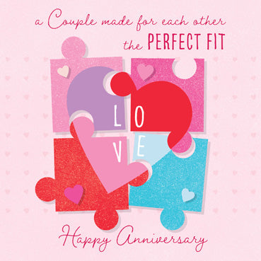 GED163 - Anniversary Perfect Fit Greeting Card (6 Cards)