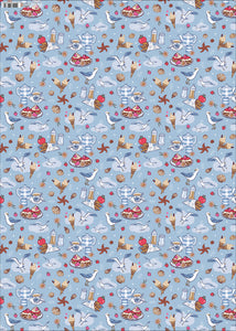 GW-ANG767 - Seaside Gift Wrap (Packaged with Tags - 6 individually packaged sheets)