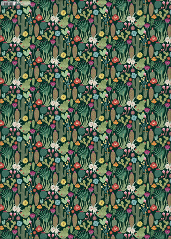 GW-BEA761 - Cacti Gift Wrap (1 unit = 6 sheets with tags)