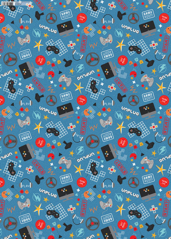 GW-GED753 - Gaming Gift Wrap (6 sheets and tags)