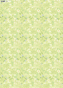 GW-GED754 - White Floral Gift Wrap (6 Sheets and Tags)