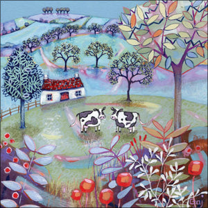 HM150 - Cows in the Meadow Greeting Card (6 Cards)