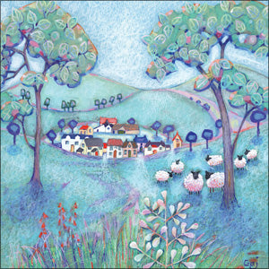 HM152 - The Sheep and the VIllage Art Card (6 Cards)