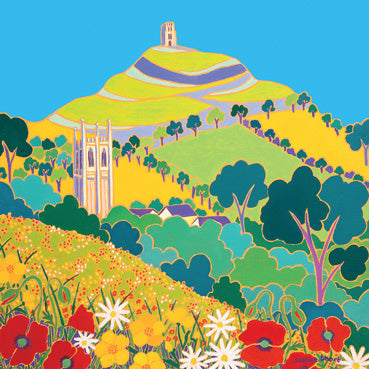 JDG174 - Somerset Meadow, Glastonbury Tor Greeting Card (6 cards)