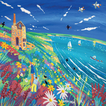 JDG187 - Clifftop at Wheal Coates Greeting Card (6 Cards)