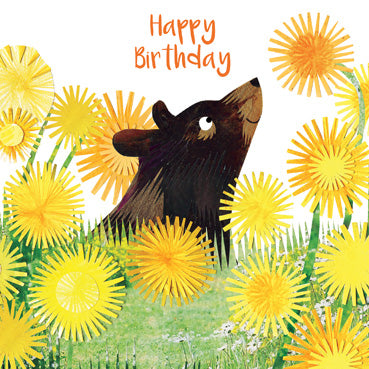KS102 - Bear Amongst Flowers Birthday Car (6 Cards)