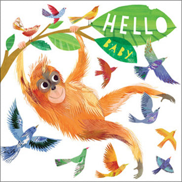 KS105 - Hello Baby (Orangutan) Greeting Card