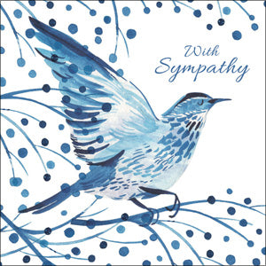 KS111 - WIth Sympathy Bird Greeting Card (6 Cards)