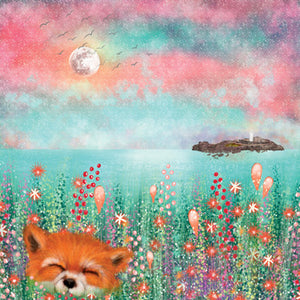 LIA109 - Sleepy Fox Greeting Card (6 Cards)