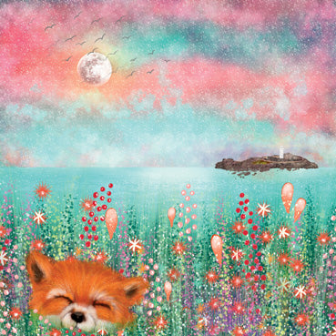 LIA109 - Sleepy Fox Greeting Card (6 Cards)