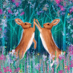 LIA115 - The Duel (Hares) Greeting Card (6 Cards)