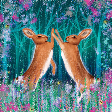 LIA115 - The Duel (Hares) Greeting Card (6 Cards)