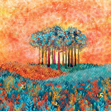 LIA118 - Nearly Home Trees Greeting Card (6 Cards)